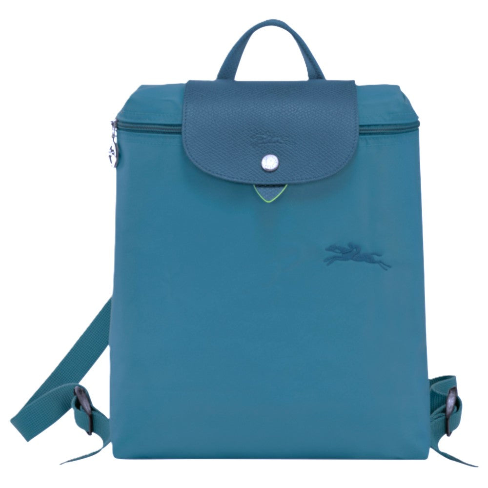 Longchamp Le Pliage selling Green Canvas Leather Backpack NWT Lagoon Foldable